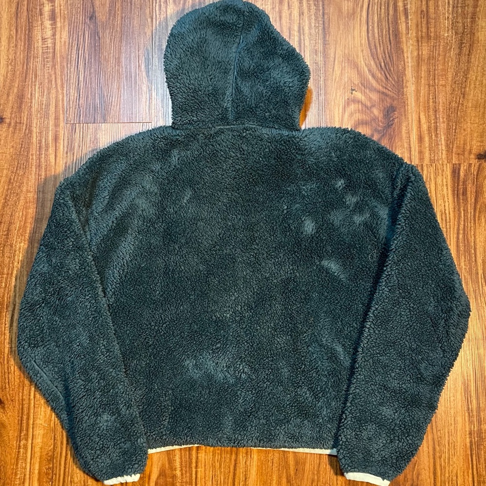 Nike Women Sherpa Fleece Hoodie Green Plush Pullover Small BV5132-355 - Picture 3 of 6
